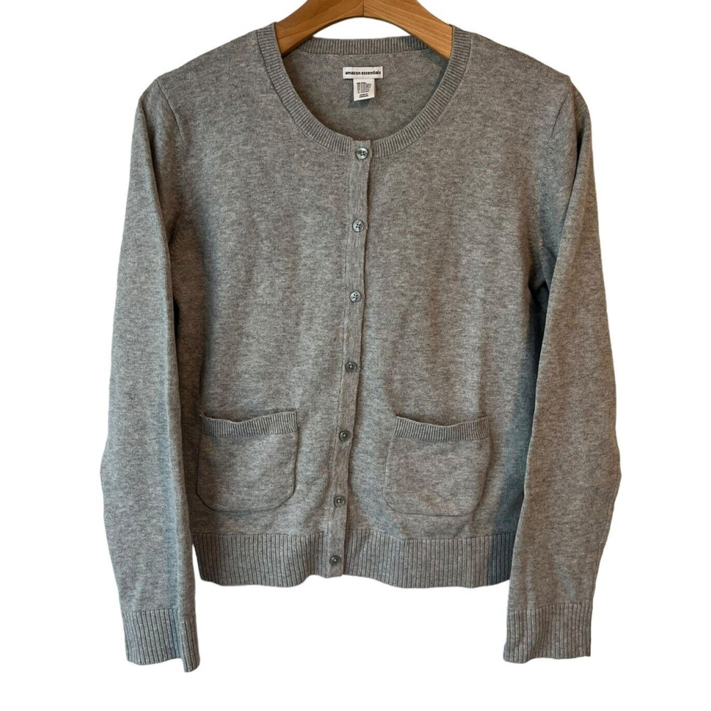 Amazon Essentials Cardigan Girls XXL 11-12 Years Gray Long Sleeve Pockets NEW